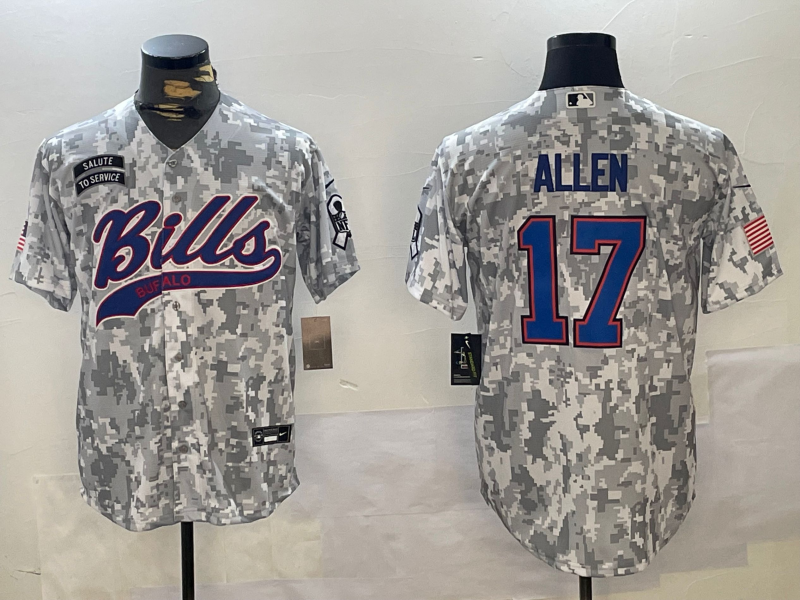 Men's Buffalo Bills Josh Allen #17 Arctic Camo 2024 Salute to Service Jersey